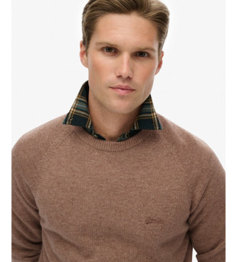 Superdry Brun tr�ja i ullblandning