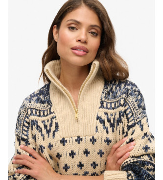Superdry Pull Zip beige