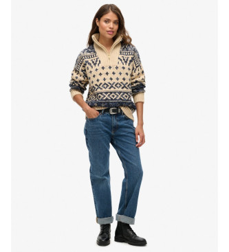 Superdry Pull Zip beige