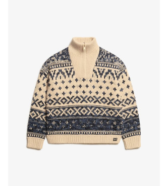 Superdry Pull Zip beige