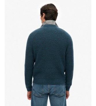 Superdry Pull raglan épais bleu