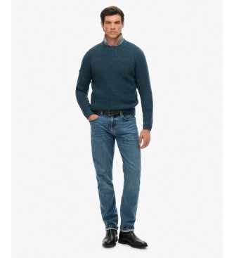 Superdry Pull raglan épais bleu