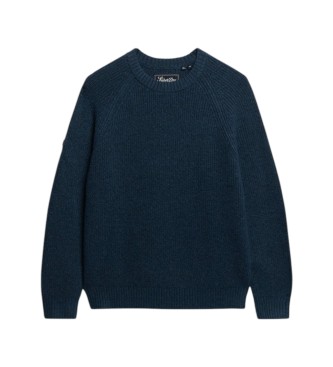 Superdry Pull raglan épais bleu