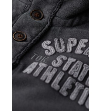Superdry Vintage Athletic czarny sweter z kołnierzem piekarskim