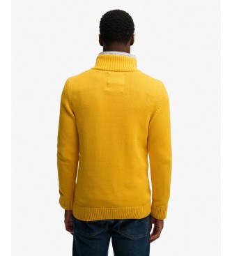 Superdry Pull à demi-fermeture éclair Cotton  jaune