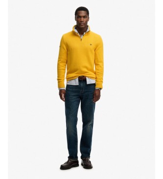 Superdry Pull à demi-fermeture éclair Cotton  jaune