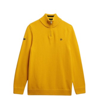 Superdry Pull à demi-fermeture éclair Cotton  jaune