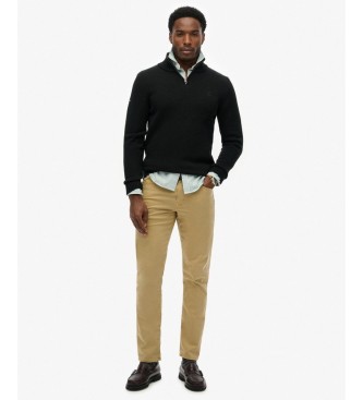 Superdry Pull à demi-fermeture éclair Cotton  noir
