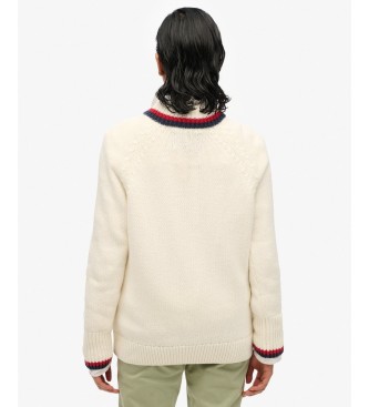 Superdry Jersey con media cremallera Tipped beige