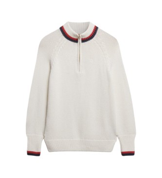 Superdry Jersey con media cremallera Tipped beige