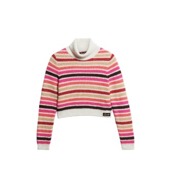 Superdry Pull court  col roul ray multicolore