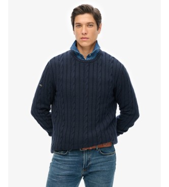 Superdry Classic Cable Sweater in Navy