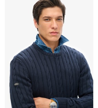 Superdry Classic Cable Sweater in Navy