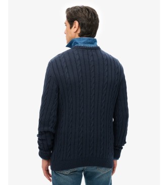 Superdry Classic Cable Sweater in Navy