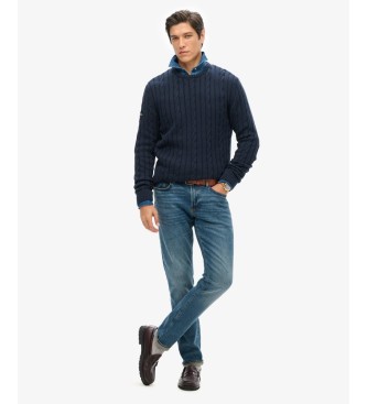 Superdry Classic Cable Sweater in Navy