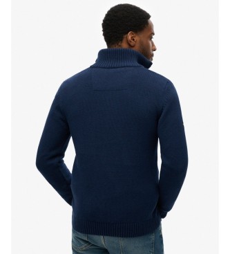 Superdry Henley in cotone jersey classico blu marino
