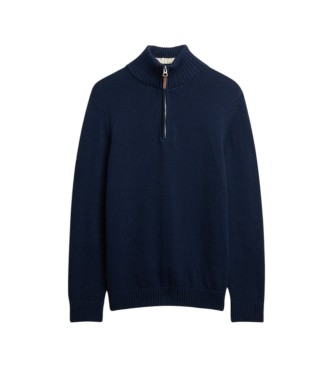 Superdry Henley in cotone jersey classico blu marino