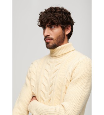 Superdry Pleten pleten pulover z ovitim vratom Merchant Store rumena