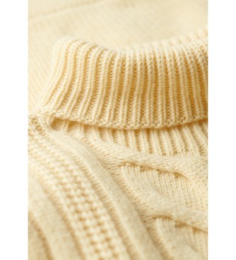 Superdry Twisted knitted roll neck jumper Merchant Store yellow