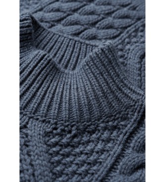 Superdry Modro pleten pulover Aran