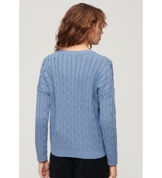 Superdry Vintage blue cable knit jumper