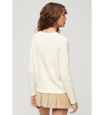 Superdry Braided knitted pullover Vintage off-white
