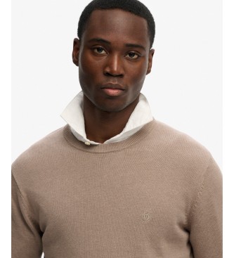 Superdry Pull Essentials en coton marron