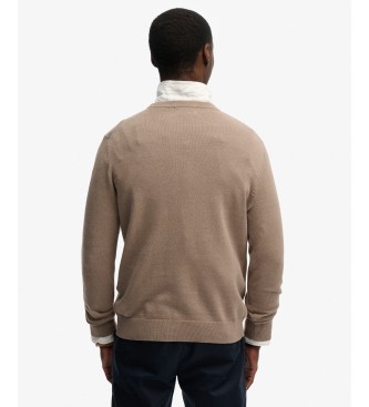 Superdry Pull Essentials en coton marron