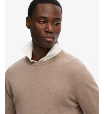 Superdry Pull Essentials en coton marron
