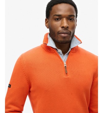 Superdry Orange Henley Cotton Classics Jumper