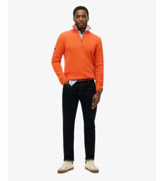 Superdry Orange Henley Cotton Classics Jumper