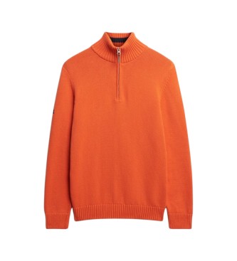 Superdry Orange Henley Cotton Classics Jumper