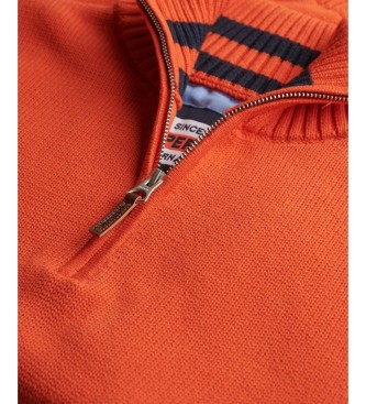 Superdry Orange Henley Cotton Classics Jumper