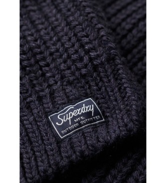 Superdry Jersey holgado de punto con cuello vuelto marino