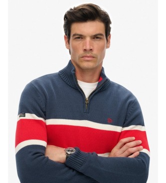 Superdry Navy blue Stripe Half zip sweater
