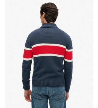 Superdry Navy blue Stripe Half zip sweater