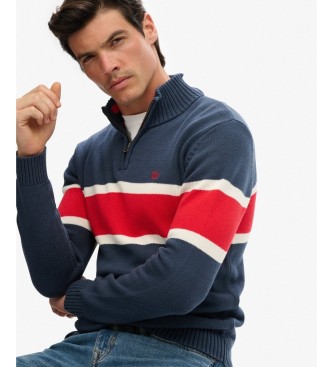 Superdry Navy blue Stripe Half zip sweater