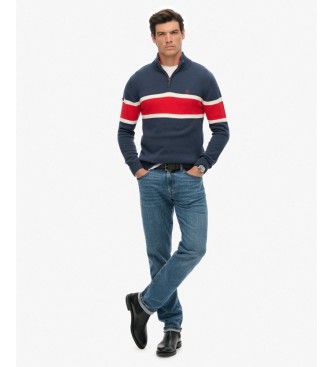 Superdry Navy blue Stripe Half zip sweater