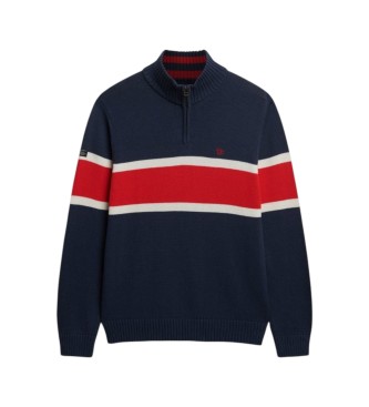 Superdry Navy blue Stripe Half zip sweater