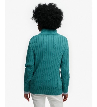 Superdry Maglia mezza zip Slouchy verde petrolio