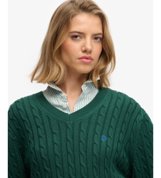 Superdry Maglia oversize a trecce verde