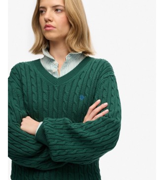 Superdry Maglia oversize a trecce verde