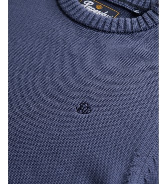 Superdry Pull Preppy en coton marine