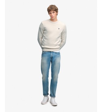 Superdry Pull Preppy en coton blanc cassé