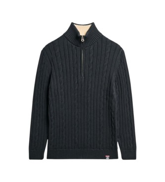 Superdry Marineblauwe Henley-rugbytrui