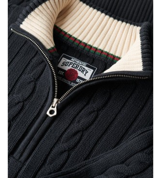 Superdry Marineblauwe Henley-rugbytrui