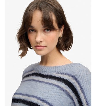 Superdry Bluza dresowa Slouchy w paski, szczotkowana, jasnoniebieska
