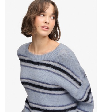 Superdry Bluza dresowa Slouchy w paski, szczotkowana, jasnoniebieska