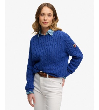 Superdry Maglia a trecce blu morbida