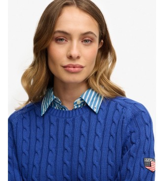 Superdry Maglia a trecce blu morbida